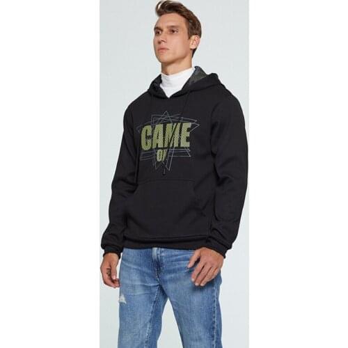 Ymwmhu Came on Letter Printed Hoodies for Men Long Sleeve Hooded Winter Warm Sweatshirt Black Fashion Male Hoodie Basic Clothing