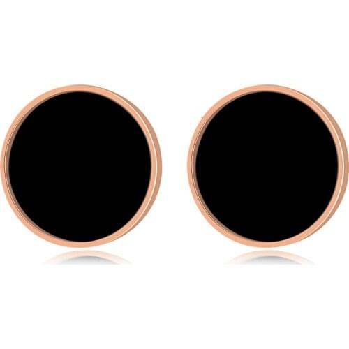 Classic Acrylic Circle Stud Earrings Gold Color Stainless Steel Minimalist Trendy Earrings Jewelry For Women JE17027