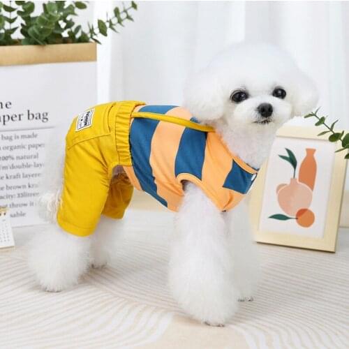 New Dog Jumpsuits Striped Pet Rompers Fashion Overalls For Puppy Cat Teddy Pomeranian Chihuahua S M L XL XXL