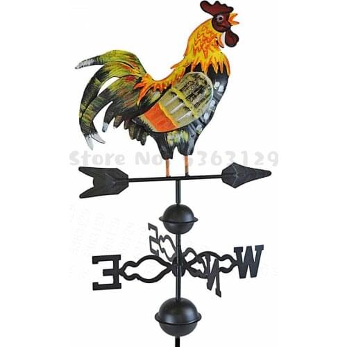 Creative Vintage Rooster Windmill Wind Iron Rooster Wind Speed Trimming Blade Garden Decorations Home Garden Terrace Decoration