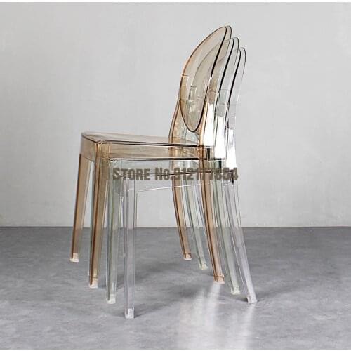 Creative Transparent Chair Devil Ghost Backrest Modern Minimalist Dining Chair Wedding Crystal Leisure Home Acrylic Chair