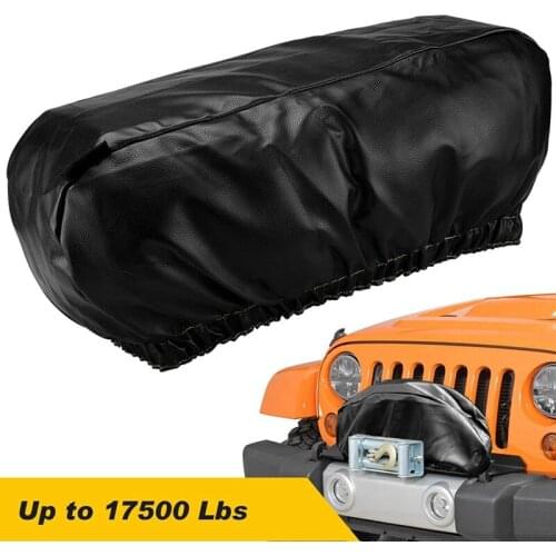 Winch Cover Heavy Duty Waterproof Winch Protection Cover Dust-Proof Universal Winch Protective Cover for Up to 17500 Lbs