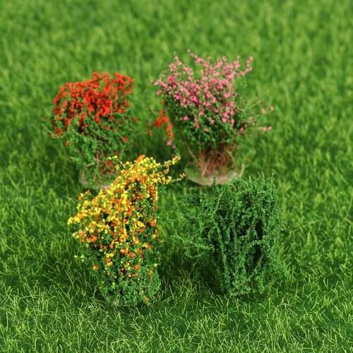 1/12 Dollhouse Miniature Multicolor Flower Bush Green Plant Flower Model Toy