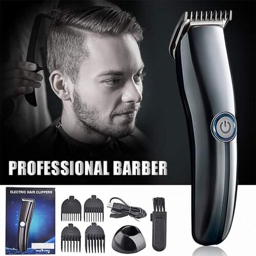 Men Hair Clipper Electric Hair Trimmer Rechargeable Cordless Shaver Trimmer with Professional Hairdressing Scissors Kit
