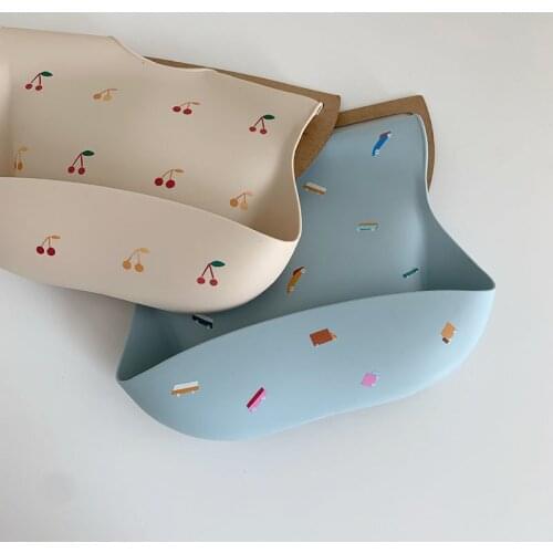 MILANCEL 2021 New Summer Baby Bibs Cartoon Print Tableware Silica Water Proof Bib