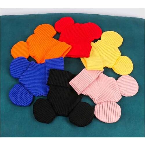 Cute Solid Knitted Hats With Cartoon Mouse Ears for Kids Beanie Cap Youngster Boy Girl Warm Hat Childrens Autumn Winter Hat