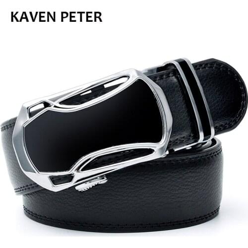 Mens Genuine Leather Ratchet Belt 35mm with Car Automatic Buckle Luxury Brand Fashion Brand Designer Belts Men High Quality