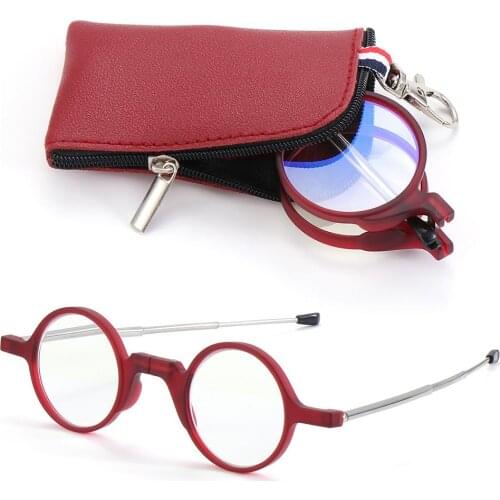 New Mini Reading Glasses for Women & Men Compact Folding Presbyopia Eyeglasses Portable Readers with Keychain Case 2021