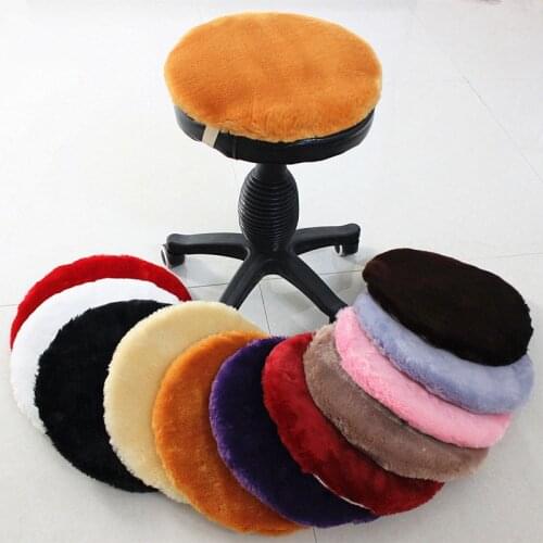 Seat Cushion Round Fluffy Chair Cushions Thicken Solid Stool Futon Office Bench For Living Room Home Decor Supplies 40*40cm/pc