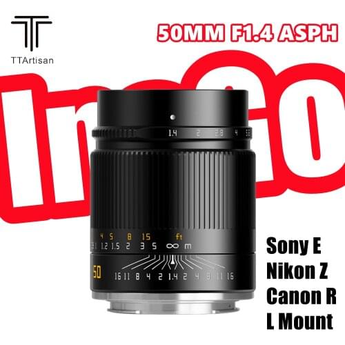 TTArtisan 50mm F1.4 ASPH Full Frame Manual Focus Lens for SonyE /NikonZ /CanonR /Sigma Leica Panasonic L Mount Cameras