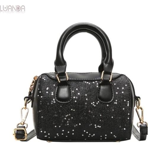Casual Totes Fashion women bag Leather Famous Brand Shoulder Messenger Bags Sequin Handbag High Quality Top-Handle Bag For Lady