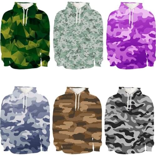 QIWN Mens Camouflage Hoodies