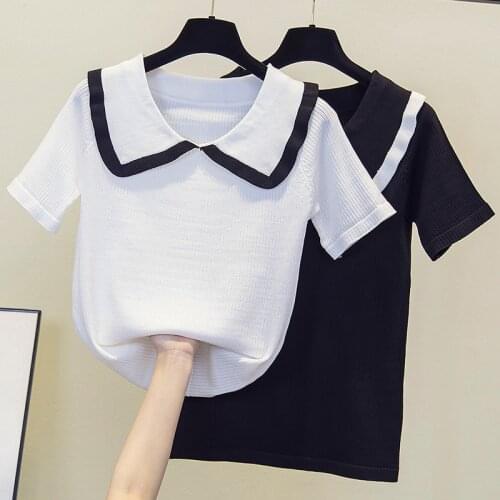 Plus size women basic Summer witer thin Sweater Pullovers Women Casual short Sleeve chic casual Knit Sweater Female Jumpers