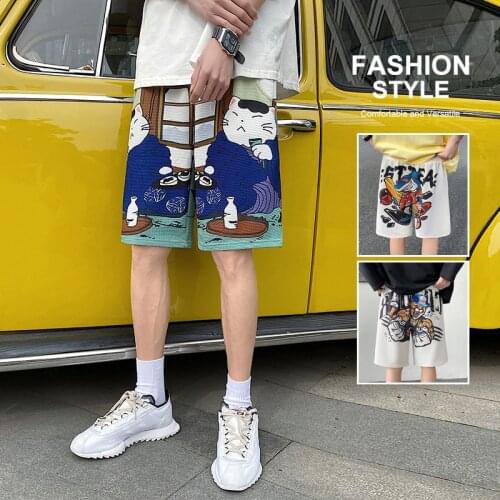 MenS Casual Shorts MenS Drawstring Printing MenS Streetwear Summer Fashion MenS Shorts Cotton And Linen Beach Shorts