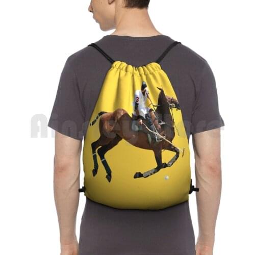 Sport Backpack Drawstring Bags Gym Bag Waterproof Player Cheval Team Cavaliere Pferdesport Horse Sport Koń Ratsastaja
