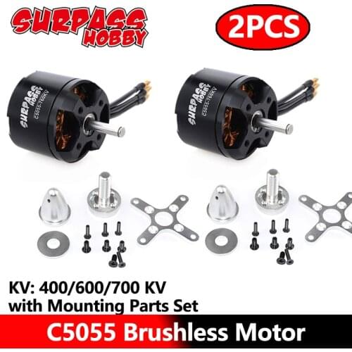 Surpass Hobby 2PCS C5055 Brushless Motor 14Pole 400KV 600KV 700KKV with Acc for Airpalne Aircraft Multicopters RC Airplane Toy