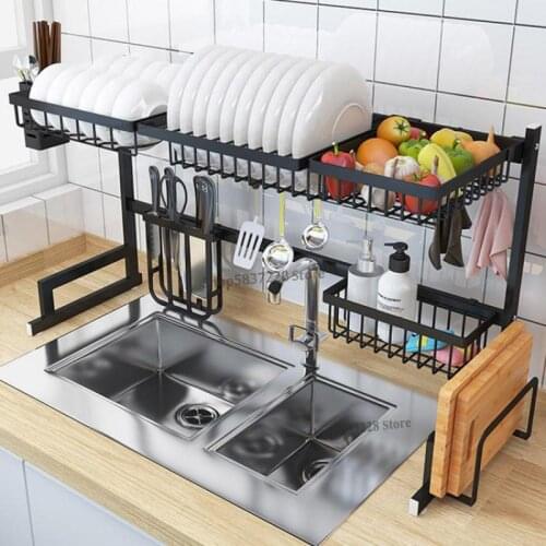 Dishwasher drain rack multi-function dish sink above the kitchen rack storage dish rack stainless steel sink