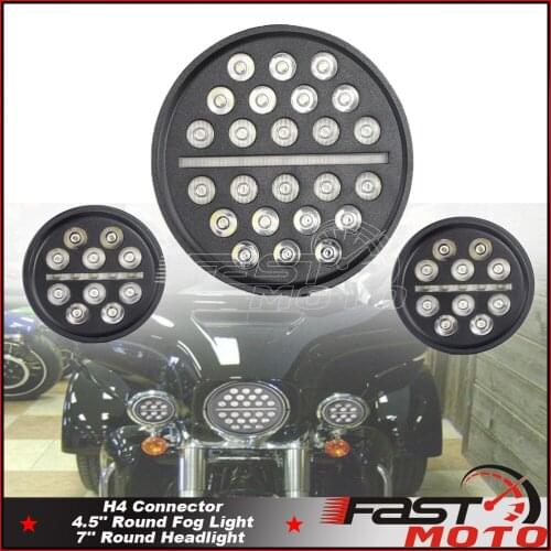 LED 4.5" Auxiliary Spot Light for Honda Harley Sportster Touring Road King Street Glide XL Motorcycle Fog Light 7inch Headlight