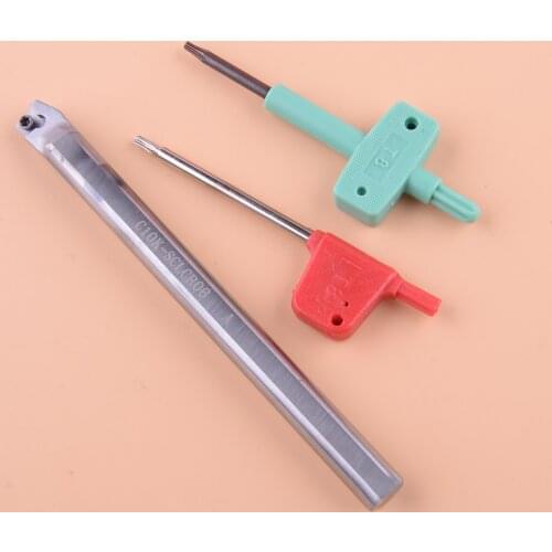 Solid Carbide Tungsten Steel Anti-Shock Tool Holder C10K-SCLCR06 Fit For External Boring Machining CCMT0602 Inserts