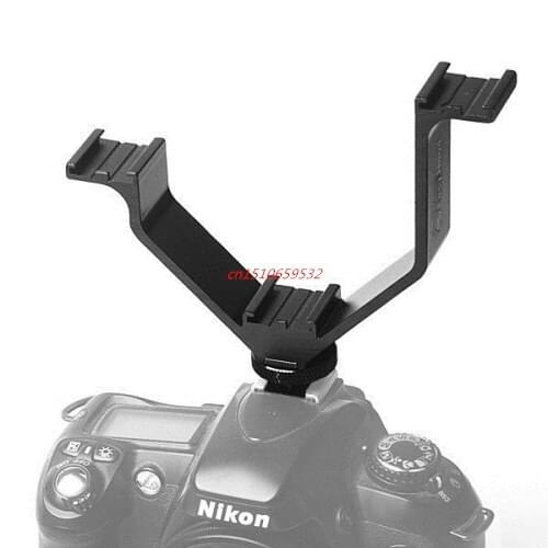 Hot Shoe Flash V Mount Dual Bracket for Video Lights, Microphones or Monitors Camera