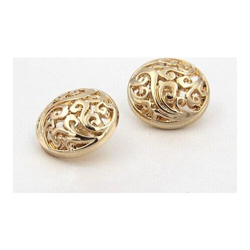 12-28mm High-grade Hollow out Metal Buttons Round Shank Gold Buttons