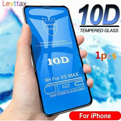 1pcs 10D Tempered Glass For iPhone 12 MINI 11 Pro Max XS XR X 8 6S Plus SE2 Full Curved Edge Anti-fingerprint Screen Protector