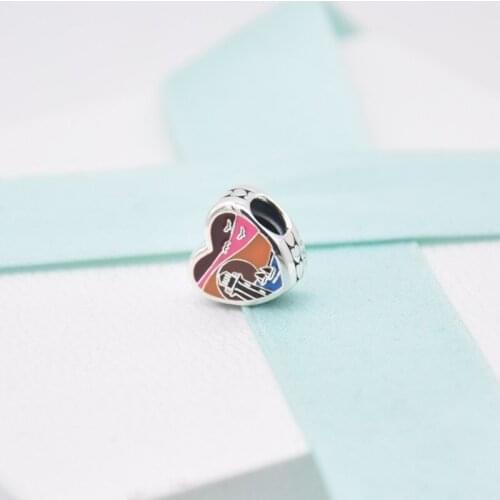 2019 Winter Heart Beaded Charm 925 Sterling Silver Charms Beads Fit Bracelets bangles DIY Women Christmas Gift Jewelry wholesale
