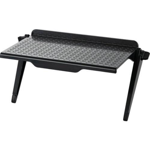 1pc Tablet Stands Multi-Functional Storage Rack TV Computer LCD Display Rack Storage Bracket Top Shelf Adjustable Holder Black