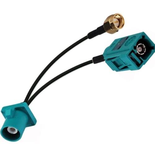 10pcs Fakra Z Male to Fakra Z Female and SMA Male Connector RG174 GPS Antenna Y Extension Cable 15/20/30/50cm /1m