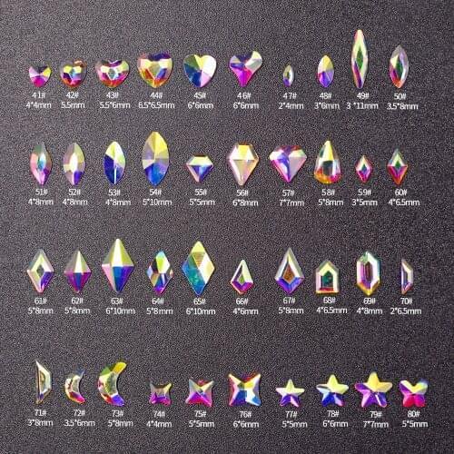 Swarovsky 20pcs Mix Shape Crystal Glass Nail Art Accessories Rhinestone Clothing Decoration Flatback Beads For DIY Personality