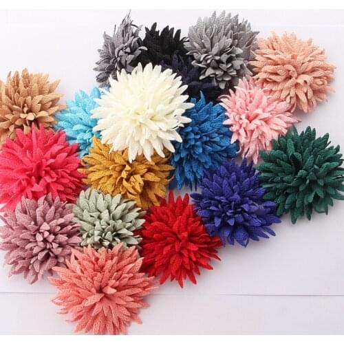 120pcs 7cm 2.75" Vintage Fabric Bark Flowers For Hairpins Silk Satin Flower For Headbands Accessories Boutique
