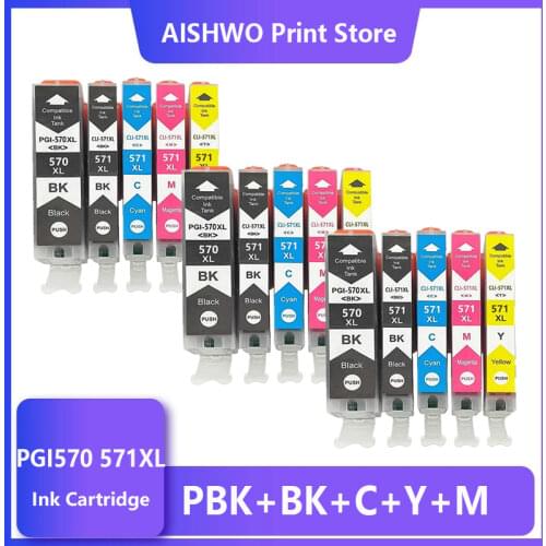 15PK Compatible For Canon 570XL PGI-570 ink cartridge PGI570 CLI571 PGI570XL PIXMA MG5750 MG5751 MG5752 MG5753 MG6850 printer