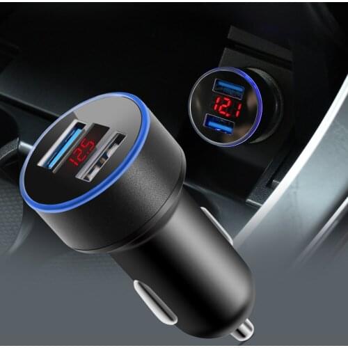 3.1A Car Charger Mobile Phone Fast Charging Adapter in Car with LED Display Quick Charge Dual USB Car Charger Universal