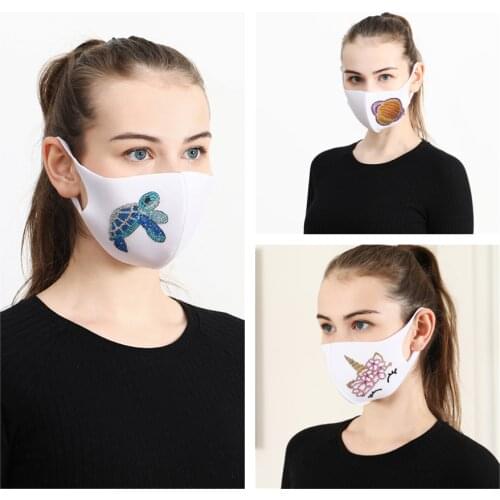 DIY 5D Diamond Painting Face Mask Mosaic Animal Picture Ladies Cute Face Mask Masquerade for Party Decoration Keep Warm Giftift