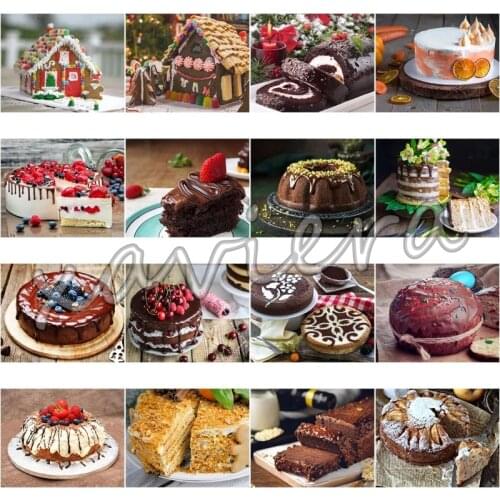 5D DIY Full Square Diamond Painting Chocolate Cake Donut Dessert Embroidery Picture Mosaic Rhinestone Cross Stitch Accessories