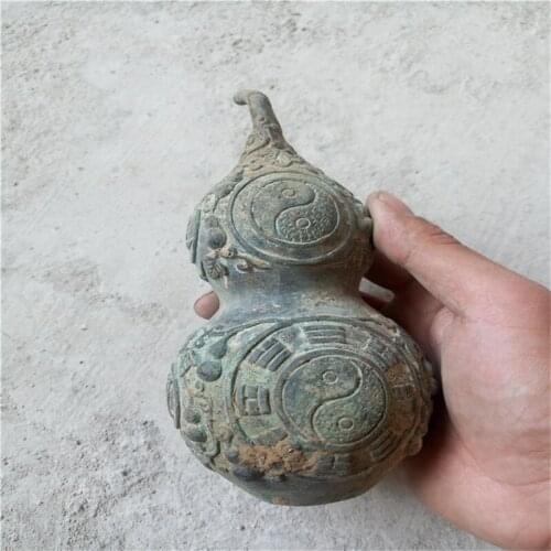 Antique copper, eight trigrams, copper gourd, geomancy, ornament, office, home furnishing