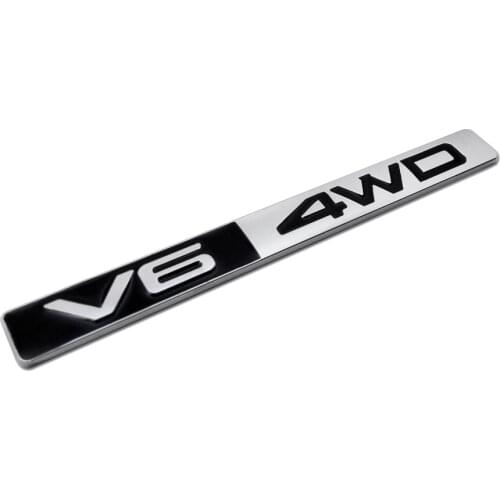 For V6 4WD Car Sticker for Mercedes Benz Buick Ford Dodge Holden Lincoln Volkswagen Toyota Metal 3D Logo Emblem Exterior Auto