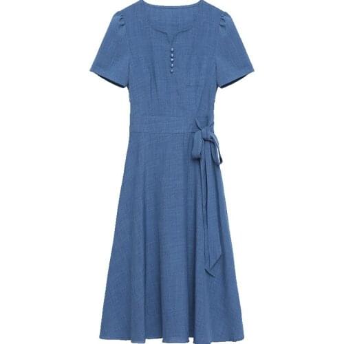 Noble lady dress female summer new style womens long section slim short-sleeved temperament skirtPleated A-line skirt