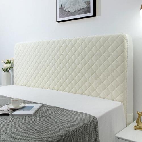 Modern All-inclusive Plush Quilted Head Cover Winter Soft Warm Universal Headboard Lace Edge Bed Back Dust Protector 240x70cm
