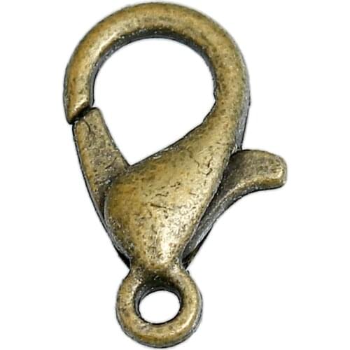 DoreenBeads 100PCs 12mm x 6mm Antique Bronze Lobster Parrot Clasps DIY Making Necklace Bracelets Vintage Women Party Findings