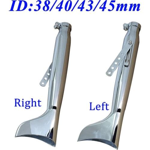 Muffler Caliber 38mm 40mm 43mm 45mm For Motorcycles Silver Exhaust Mufflers Pipe Fish Tail Galvanized Iron Motorbike Escape
