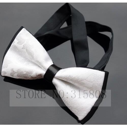 Ikepeibao Floral Paisley White Bowties Adjustable Novelty Mens Unique Tuxedo Royal Blue Bow Tie Neckwear Accessories