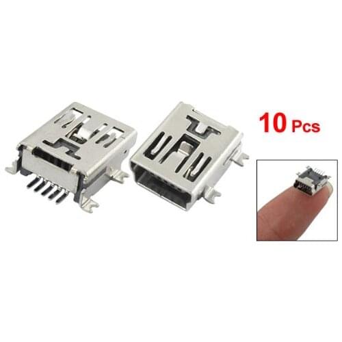 IMC hot 10 x Mini USB 5 Pin Socket Female Solder Plug Adaptor Connector