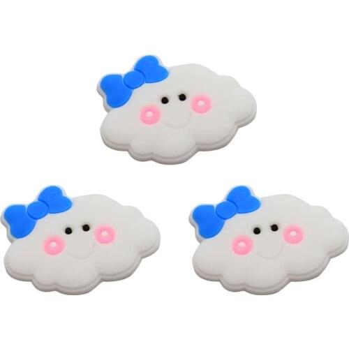 Kawaii Soft Cloud Planar Flatback Jewelry Accessory 2.5mm Thickness Phone Case Decoration PVC Charms