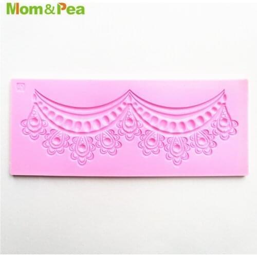 KCL544 Swag Lace Pad Silicone Mold Sugar Paste Fondant Cake Decoration 3D Mould