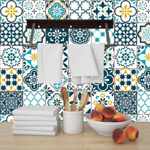 Morocco Tile Stickers For Kitchen Bathroom PVC Self Adhesive Wall Stickers Living Room DIY Decor Wallpaper Waterproof Customed