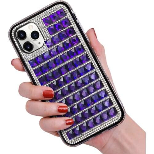 Fashion Full Bling Square Crystal Rhinestone Diamond Case Cover For Iphone 12 Mini 11 Pro XS Max Case For X XR 8 7 6 6S Plus SE