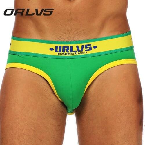 ORLVS Brand New Mens Panties Soft Cotton Mens Briefs Underwear Slip Homme Jockstrap Male Underwear Sexy Underwear Men Underpant