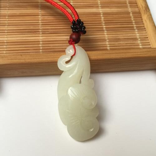 Natural hetian white jade pendant hollow hand carved flower pendants women jade necklace lover fine jade jewelry