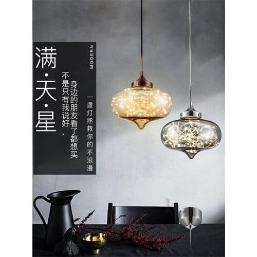 Nordic Firefly Tank Pendant Lights Living Room Ball Pendant Lamps Modern Bedroom Bedside Restaurant Glass Hanging Light Fixtures